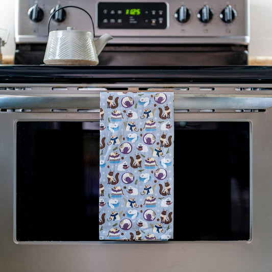 Feline Foodie Cats Tea Towel Gift Set for Cat Ladies & Cooks