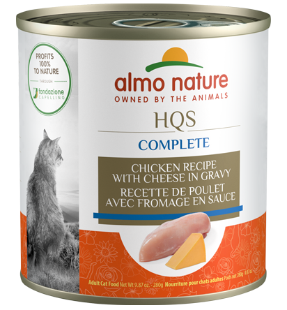 Almo Nature - HQS Complete Chicken with Cheese in Gravy Can Cat Food 9.8 oz