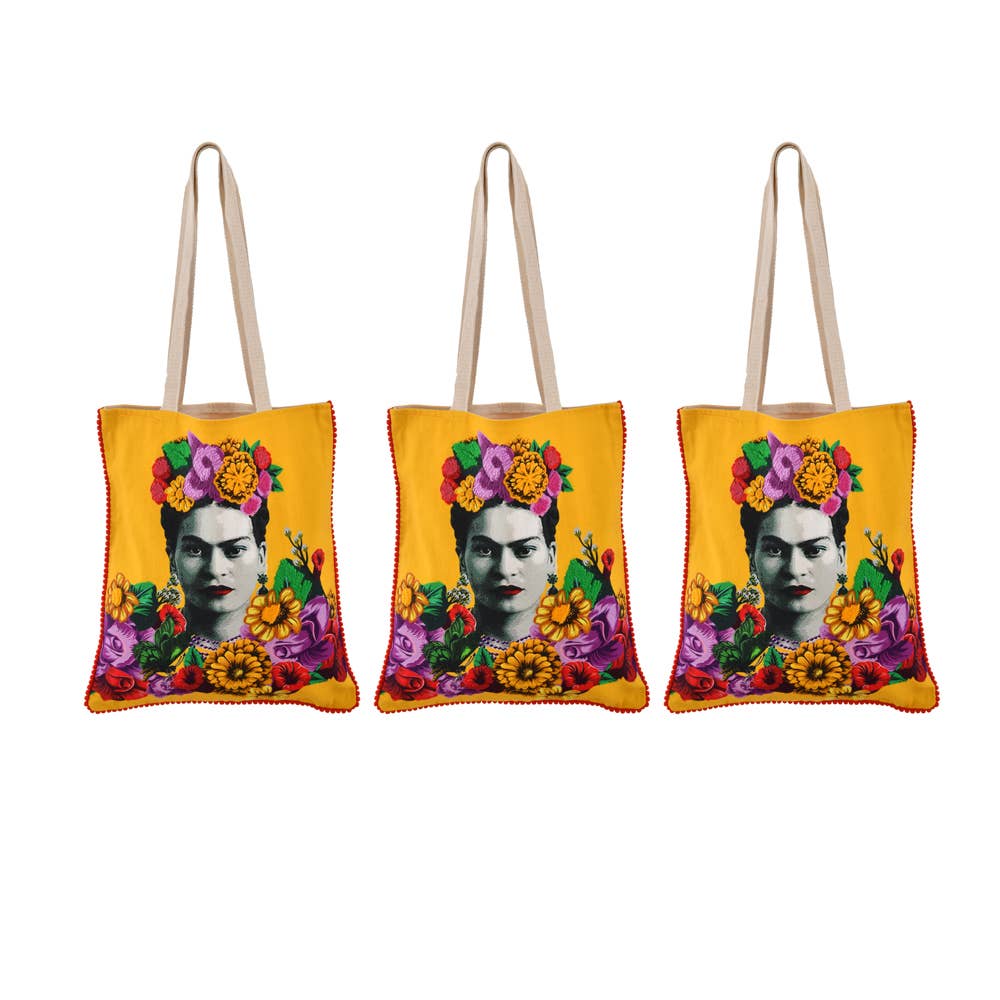 Yellow Canvas Frida Bag 14x16