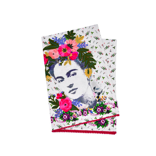 Frida Tea Towel in Blanco Y Negro 19x27