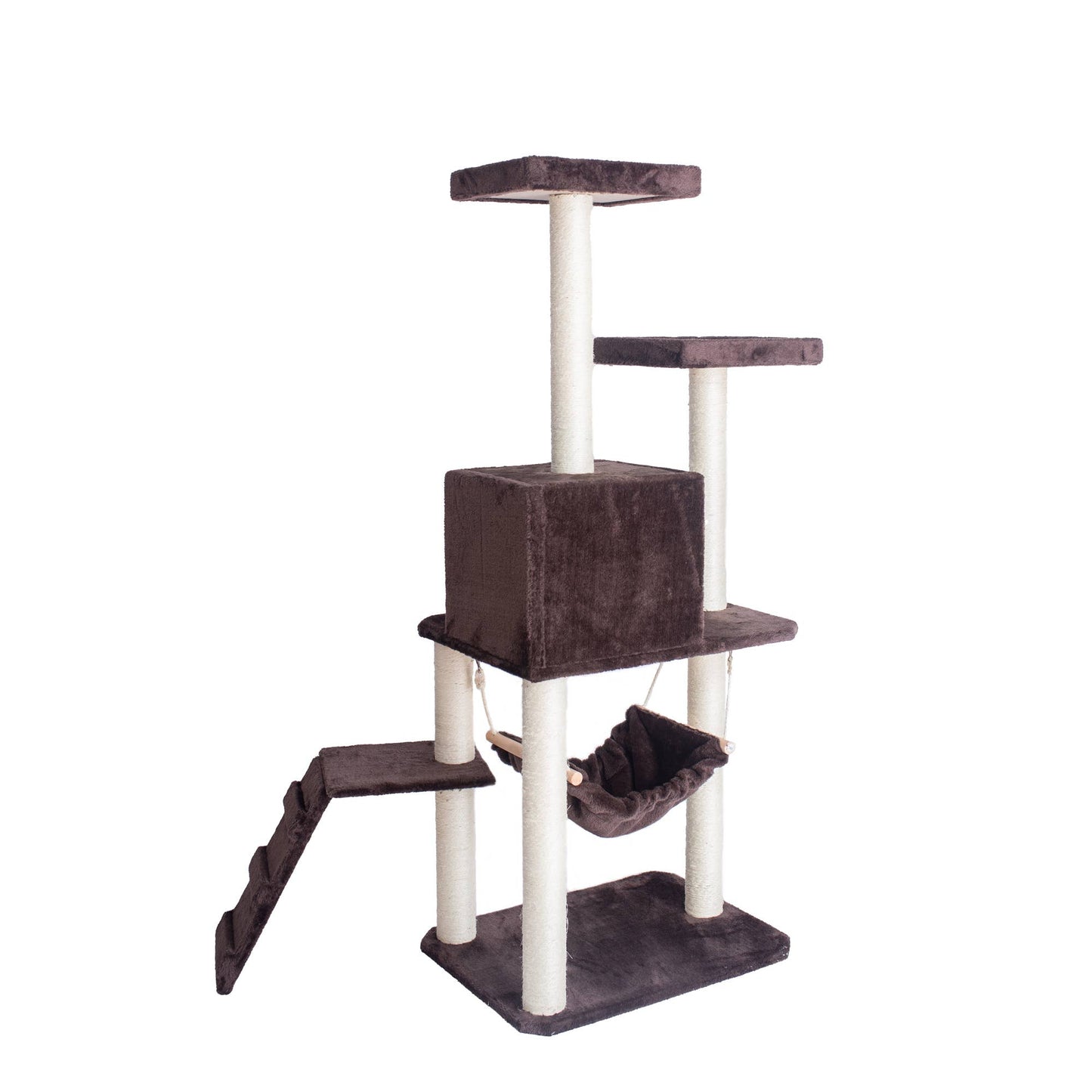 GleePet 57-Inch Cat Tree Real Wood Climber  With Four Levels