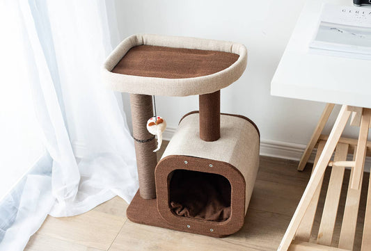 Catry Isla Cat Tree with Condo and Paper Rope Scratch Post