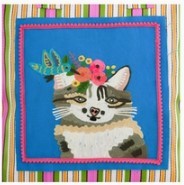 Cat With Humming Bird Tote Bag