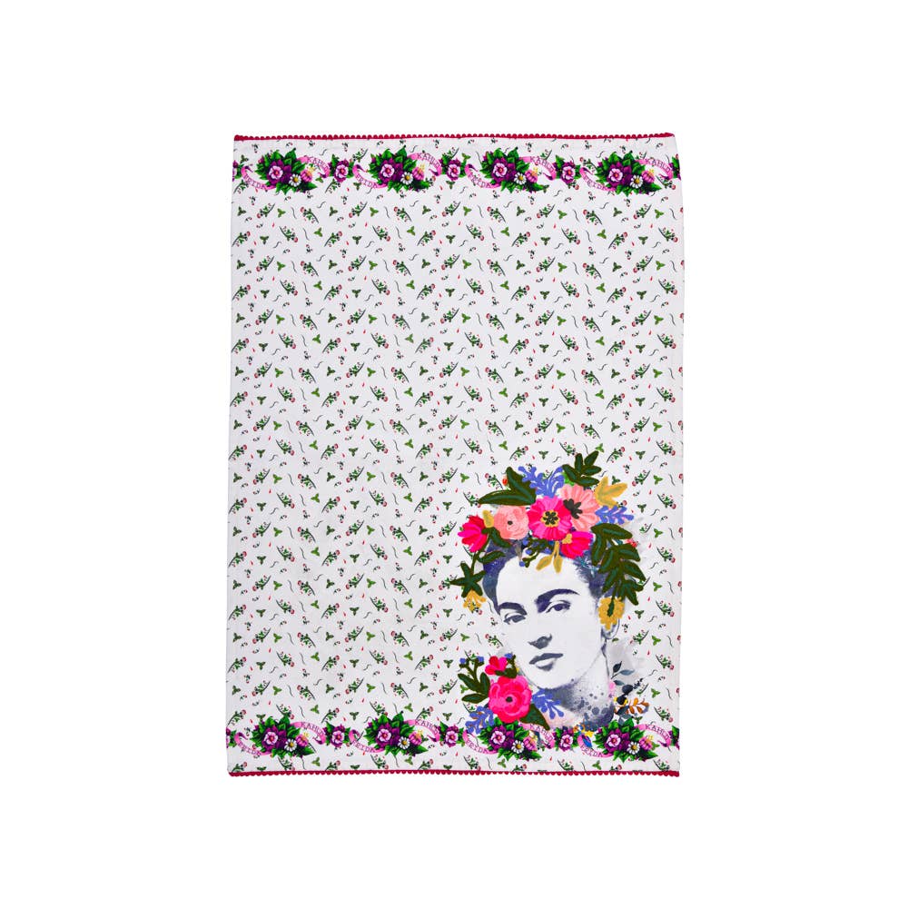 Frida Tea Towel in Blanco Y Negro 19x27