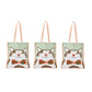 Cat W/Floral Bow Cat Tote Bag 14x16"