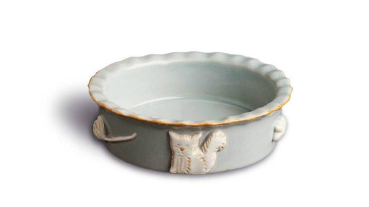 Cat Food And Water Bowl - French Grey