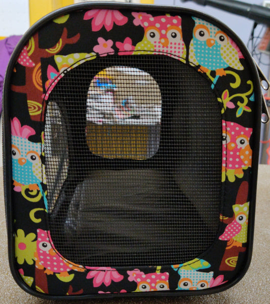 Small Owl Print Cat Carrier