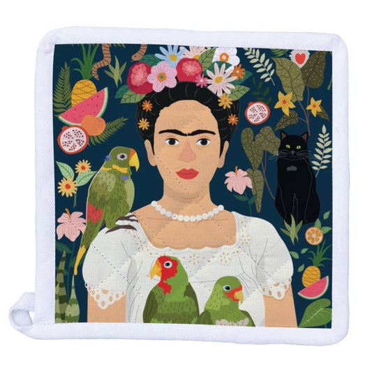 Naked Decor - Frida Kahlo and her Parrots Potholder