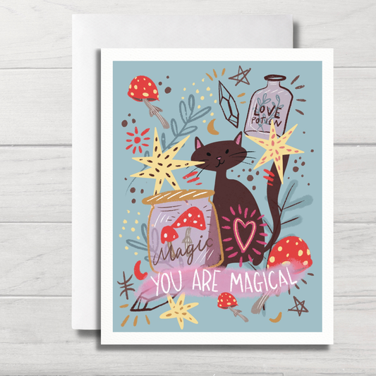 Cat Greeting Card | Magical Kitty | Friendship | Birthday