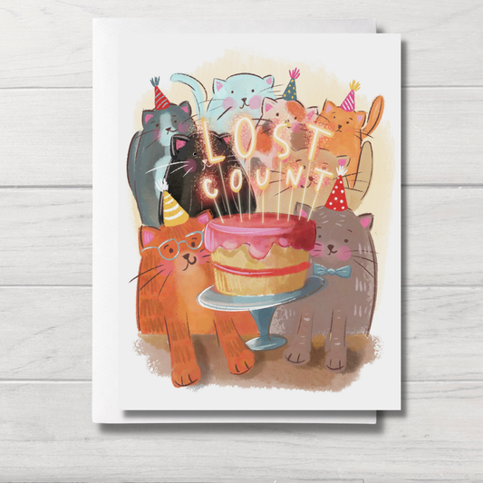 Cat Birthday Card | Funny Cat Greeting Card | Lost Count
