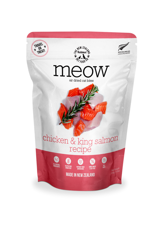 Meow Chicken & King Salmon Air Dried Cat Food 3.5oz