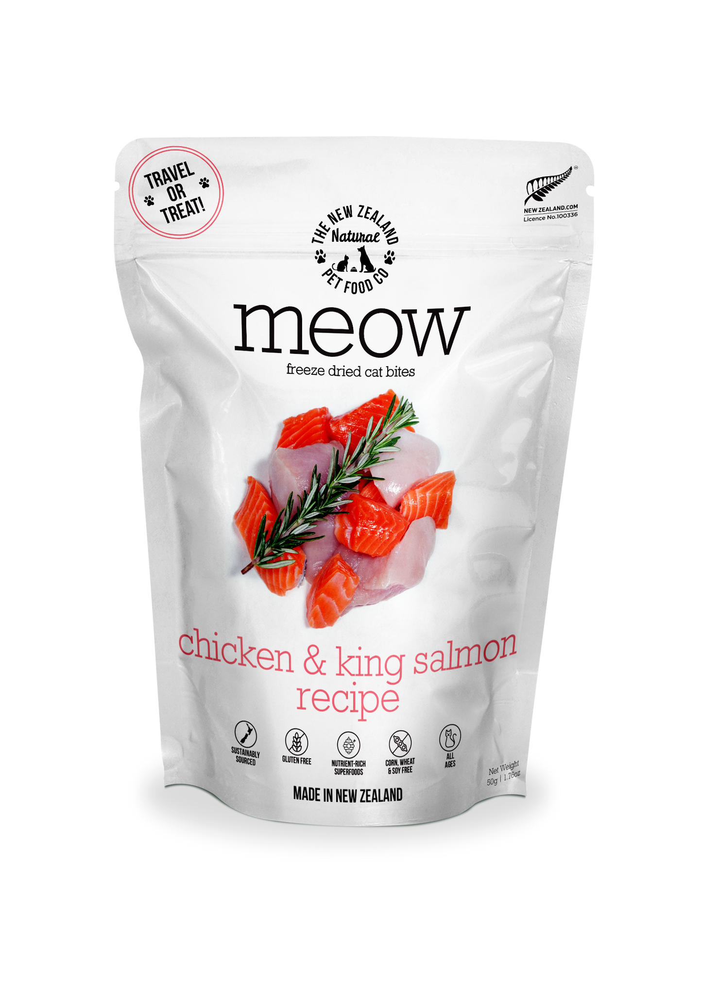 Meow Chicken & King Salmon Freeze Dried Cat Food