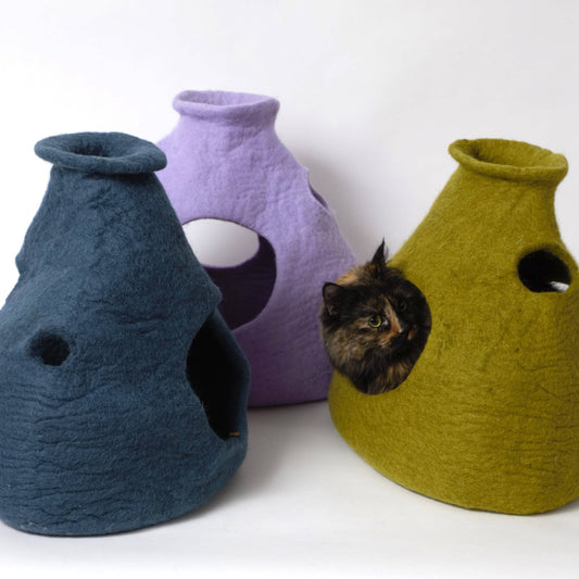 Purr-a-Boo Wool Pet Cave