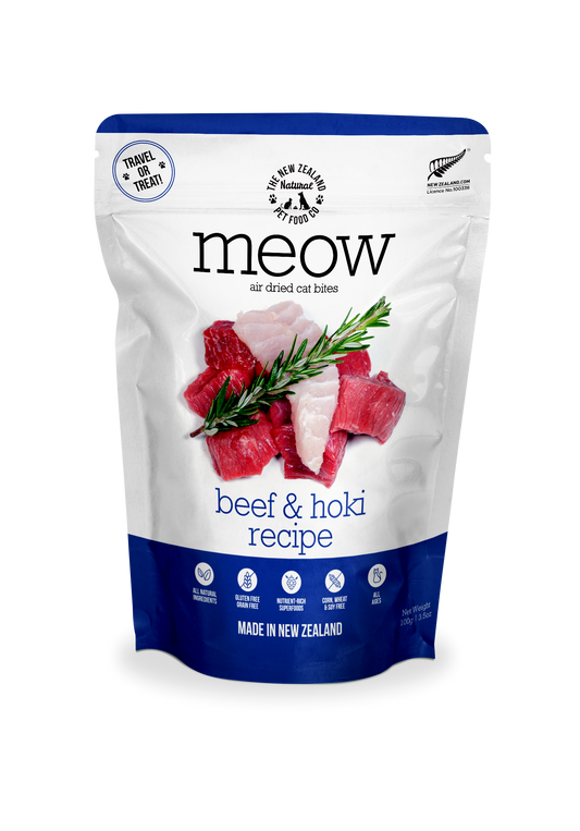 Meow Beef & Hoki Air Dried Cat Food 3.5oz