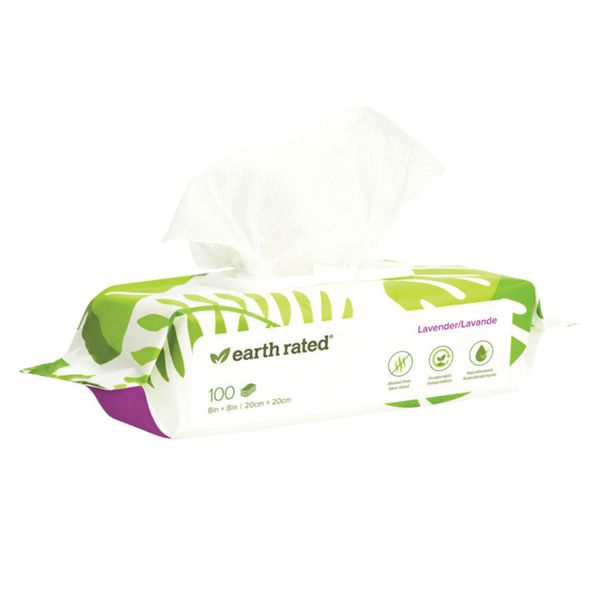 Earth Rated USDA Certified Bio-Based Dog Wipes 100ct
